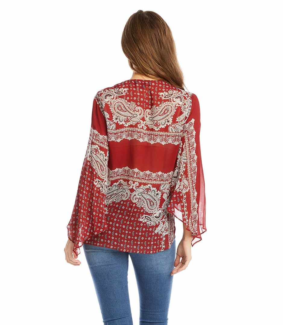 Karen Kane Angle Sleeve Crossover Top Clothing