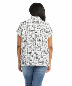 Karen Kane Plus Size Extended Sleeve Button-Up