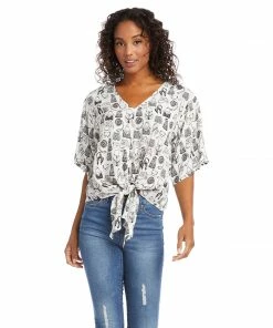 Karen Kane Clothing Petite Size Tie-Front Top