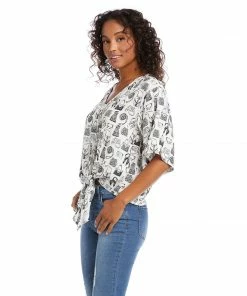 Karen Kane Clothing Petite Size Tie-Front Top