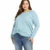 Karen Kane Plus Size Twist Hem Sweatshirt