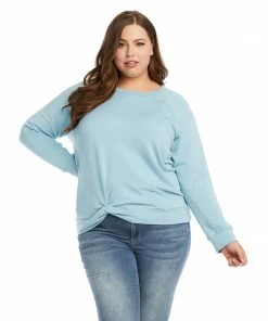 Karen Kane Plus Size Twist Hem Sweatshirt