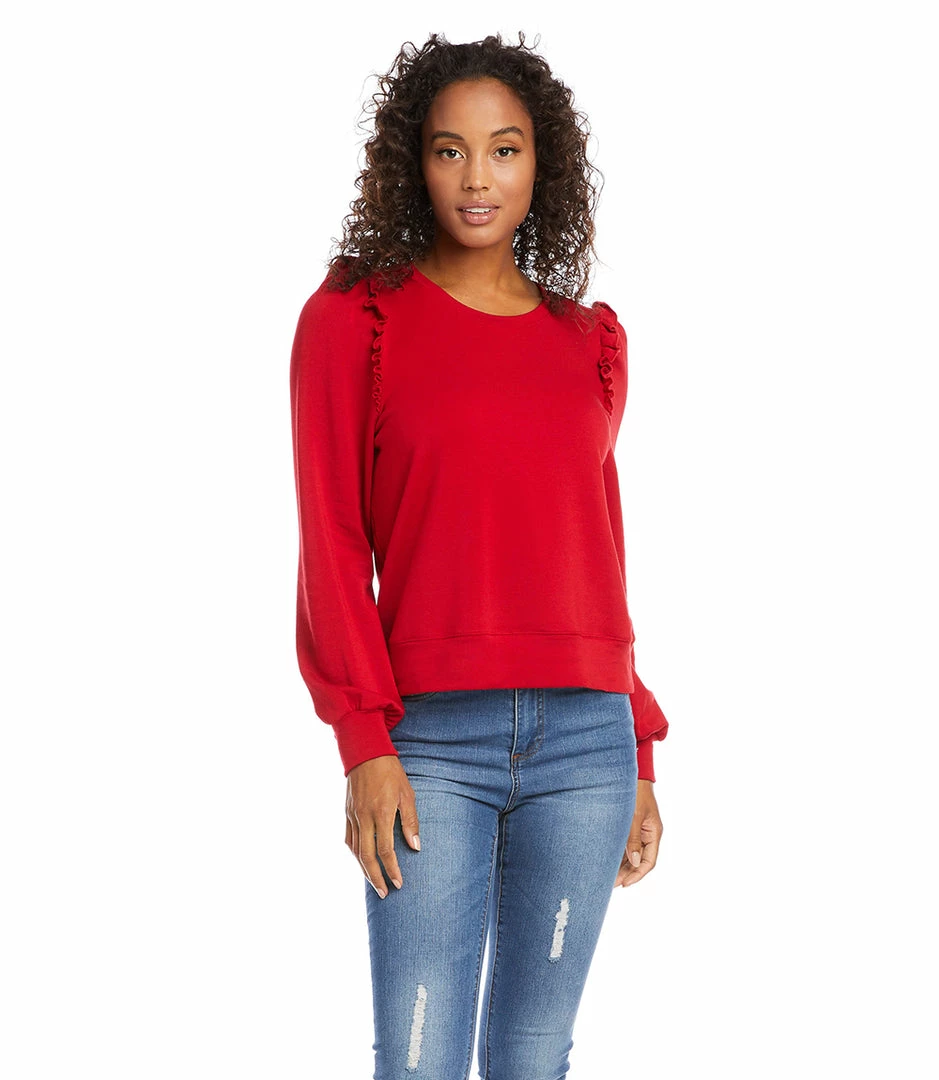 Karen Kane Ruffle Detail Sweatshirt Clothing