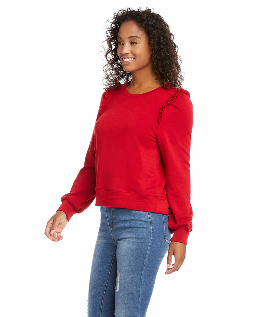 Karen Kane Ruffle Detail Sweatshirt Clothing