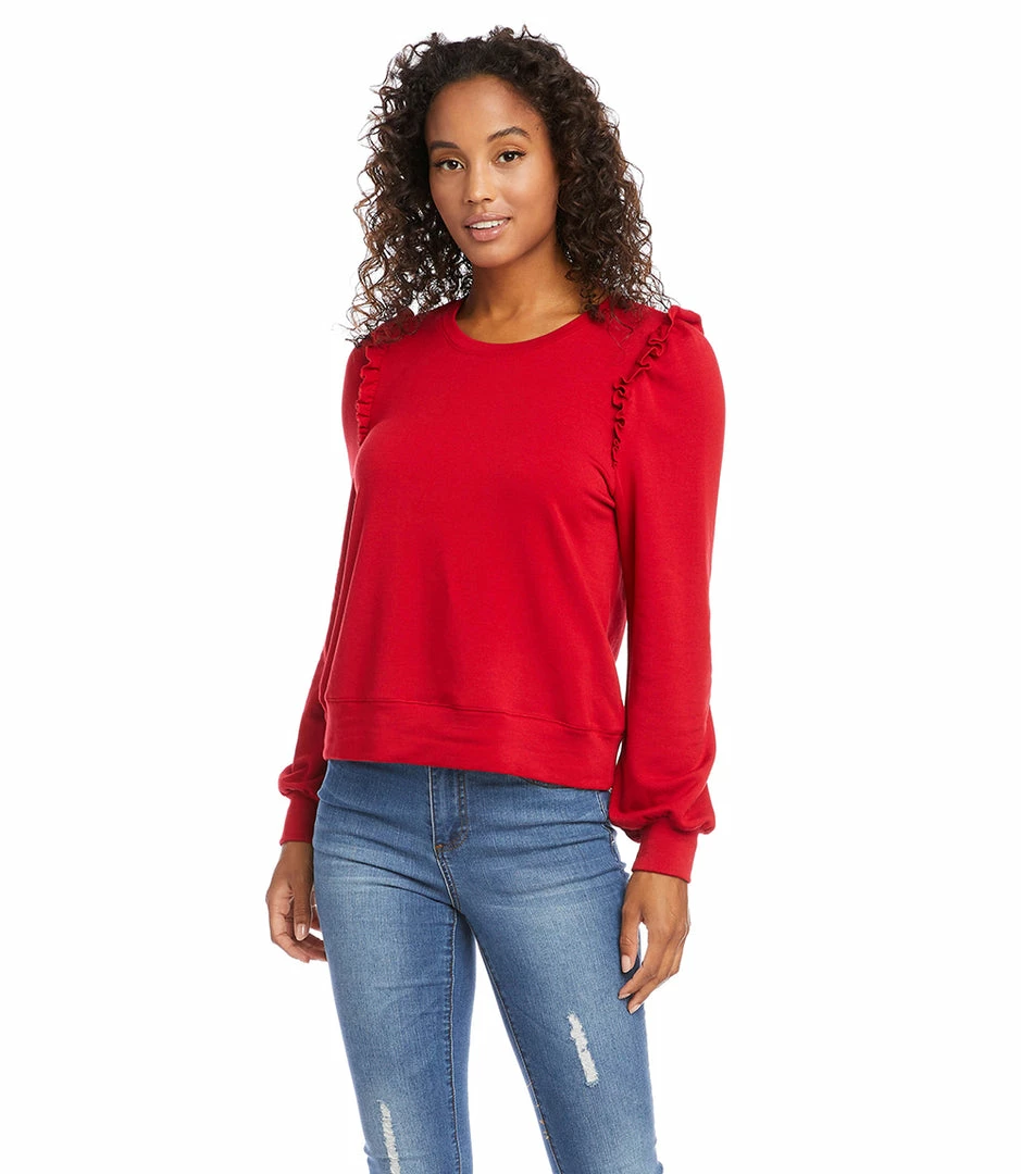 Karen Kane Ruffle Detail Sweatshirt Clothing