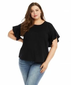 Karen Kane Plus Size Ruffle Sleeve Top