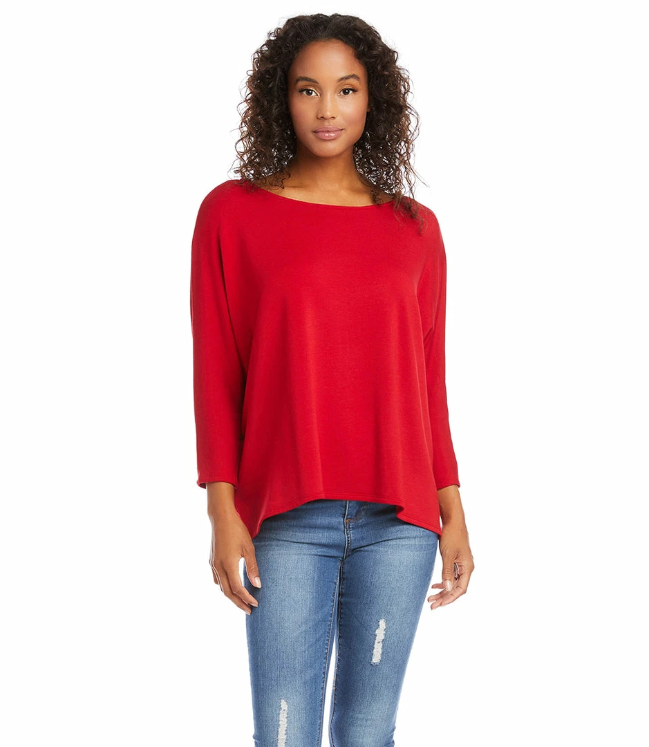 Karen Kane 3/4 Sleeve Boatneck Top Clothing