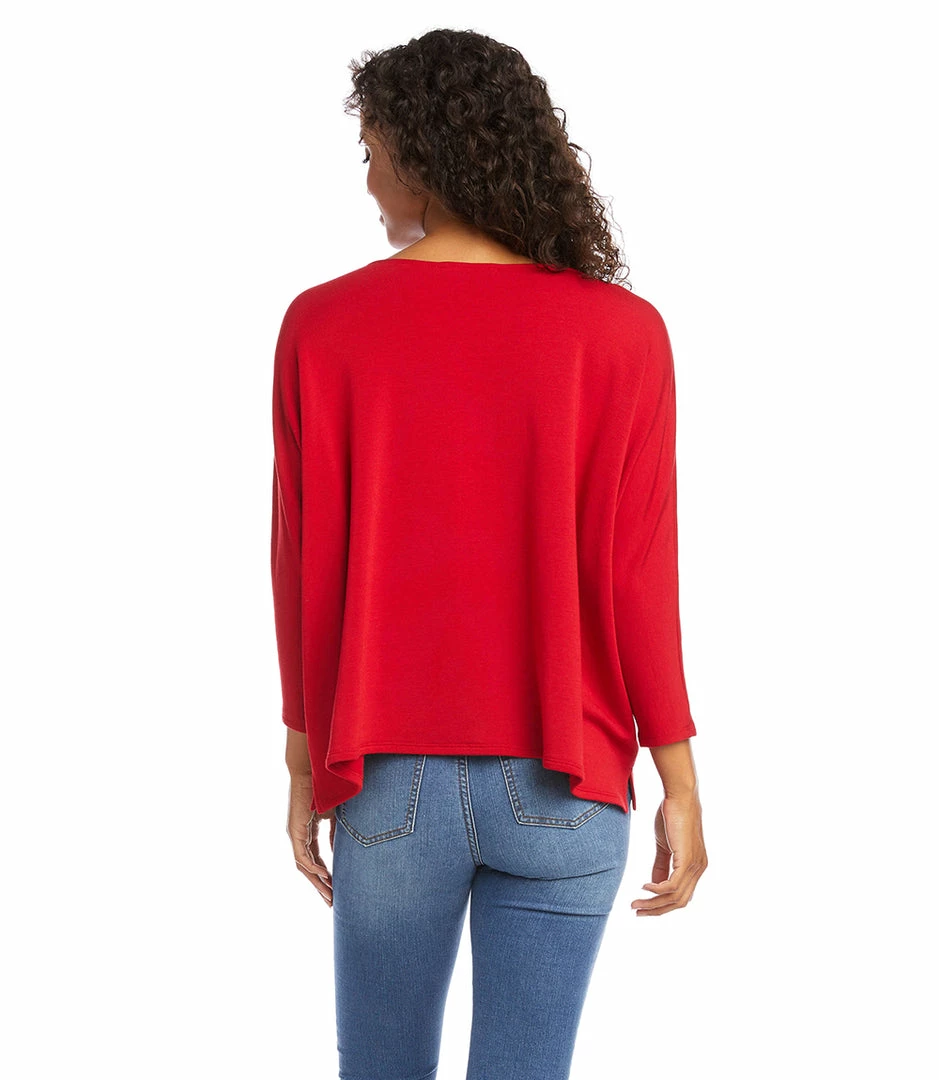 Karen Kane 3/4 Sleeve Boatneck Top Clothing