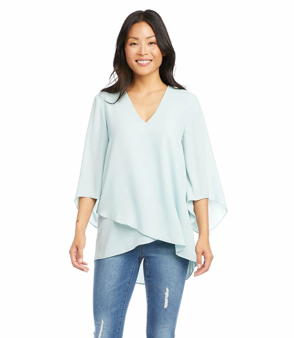 Karen Kane Bracelet Sleeve Asymmetric Top Clothing