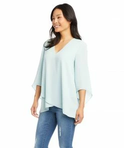 Karen Kane Bracelet Sleeve Asymmetric Top Clothing
