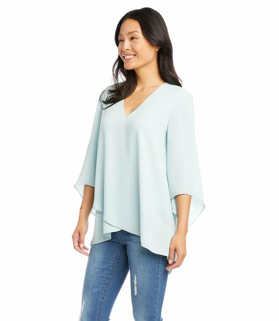 Karen Kane Bracelet Sleeve Asymmetric Top Clothing