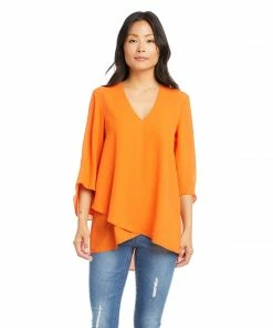 Karen Kane Bracelet Sleeve Asymmetric Top