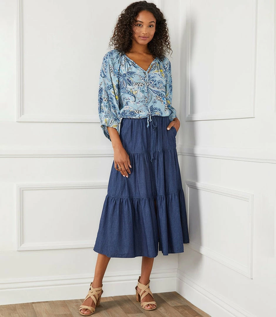 Karen Kane Clothing Tiered Midi Skirt