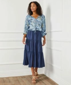 Karen Kane Clothing Tiered Midi Skirt