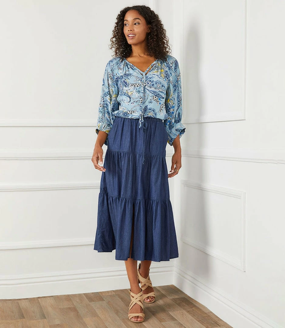 Karen Kane Clothing Tiered Midi Skirt