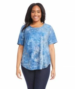 Karen Kane Plus Size Short Sleeve Shirttail Top