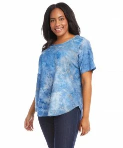 Karen Kane Plus Size Short Sleeve Shirttail Top