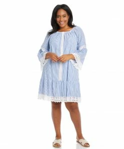 Karen Kane Plus Size Mixed Lace Dress