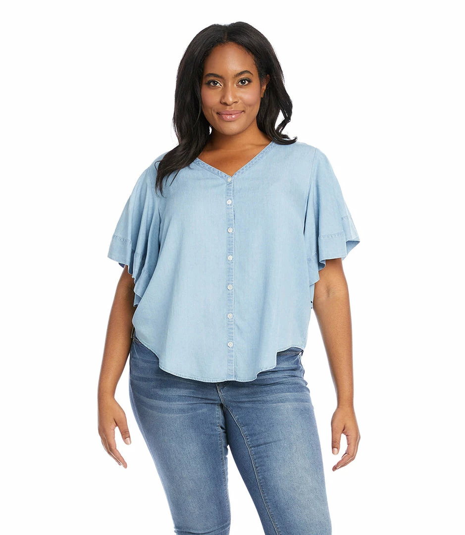 Karen Kane Plus Size Flutter Sleeve Top
