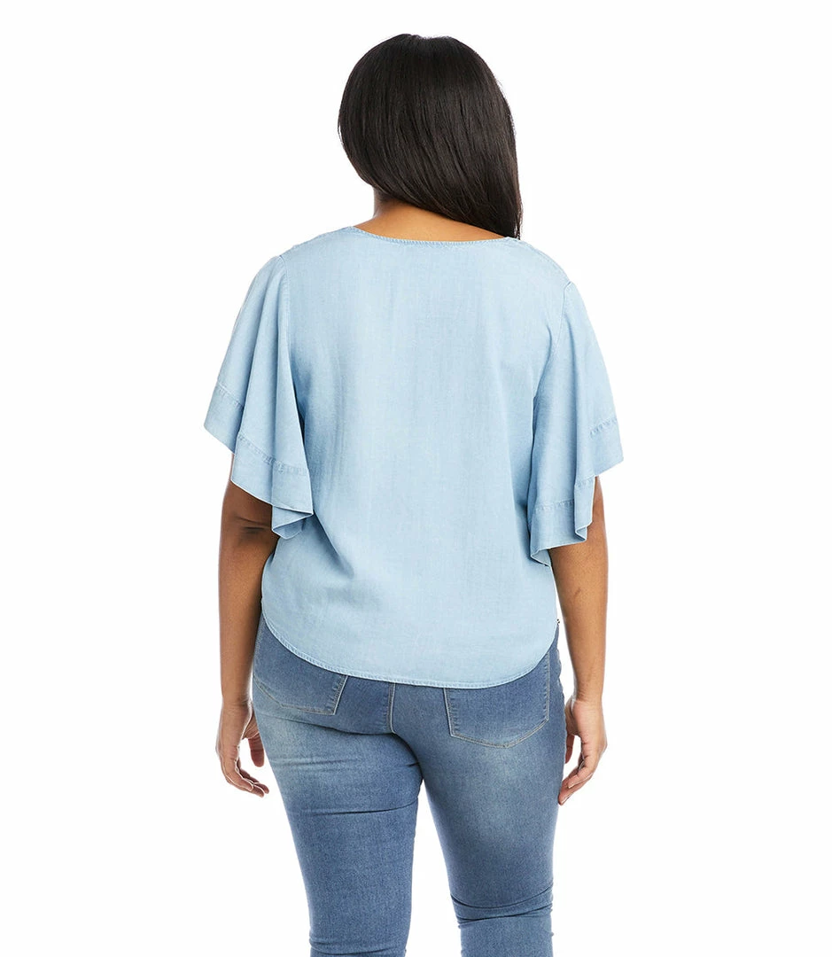Karen Kane Plus Size Flutter Sleeve Top