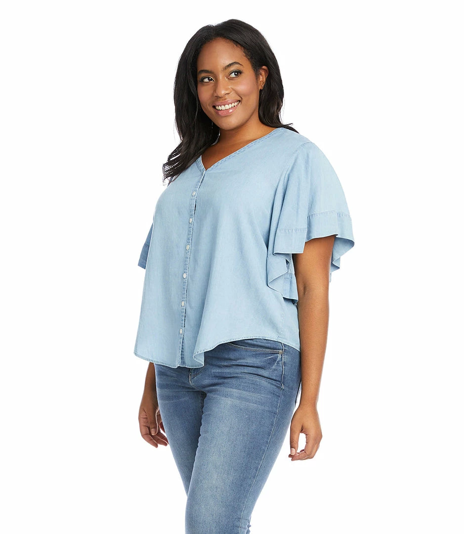 Karen Kane Plus Size Flutter Sleeve Top