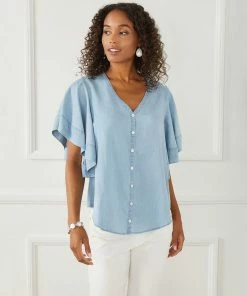 Karen Kane Flutter Sleeve Top Clothing
