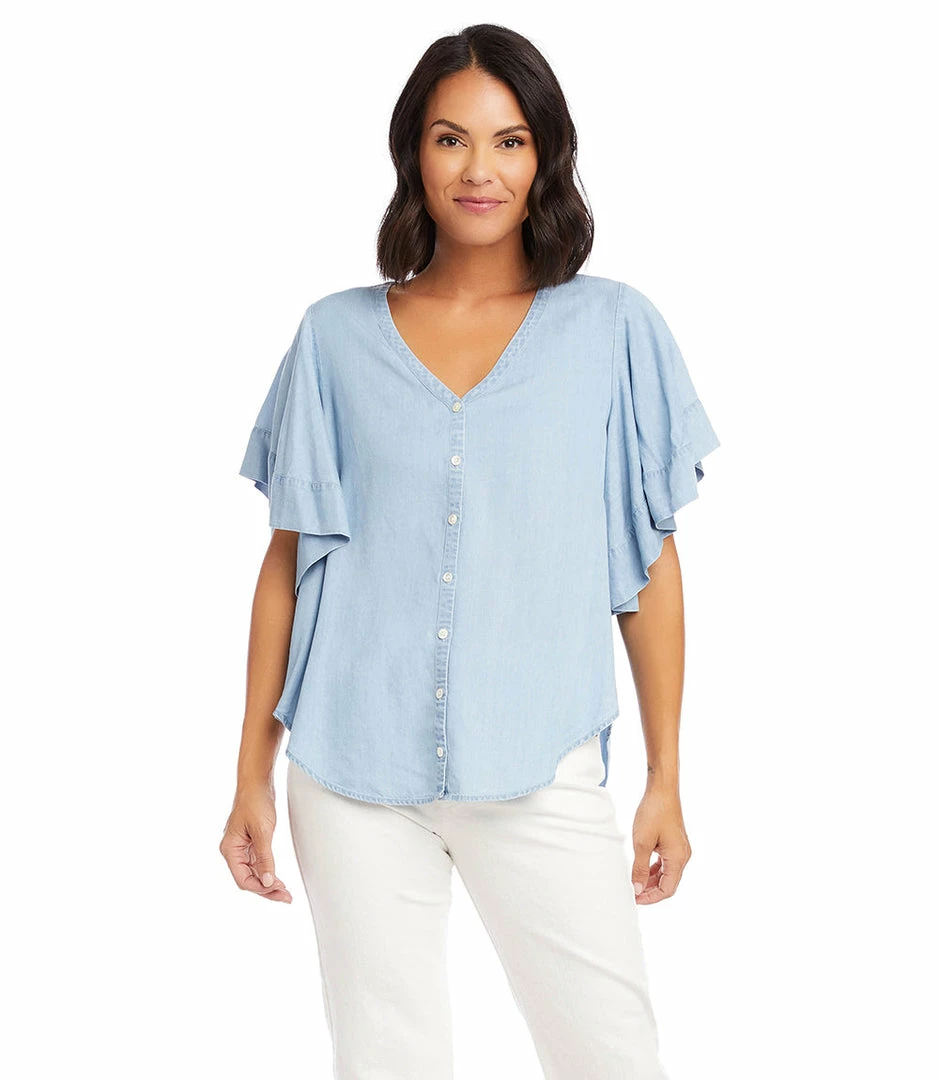 Karen Kane Flutter Sleeve Top Clothing