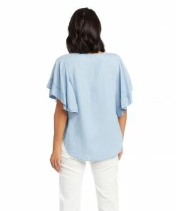 Karen Kane Flutter Sleeve Top Clothing