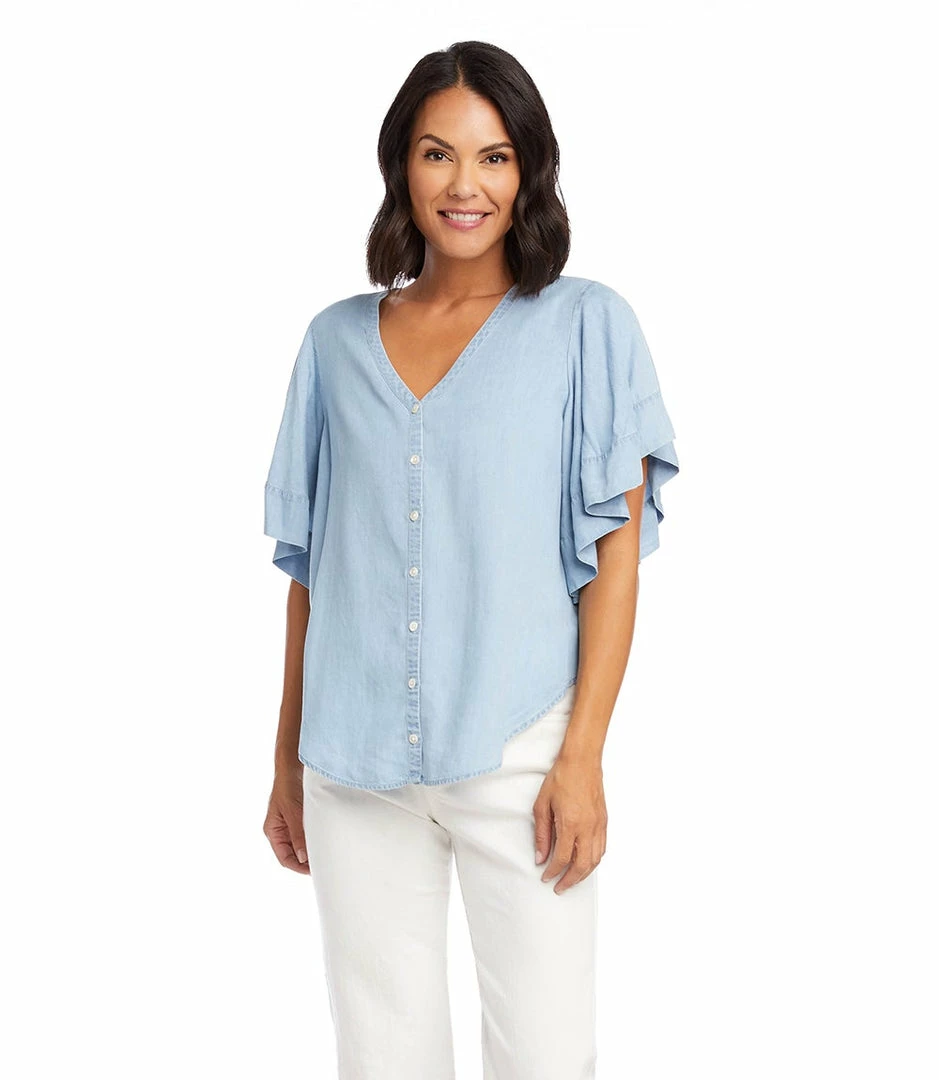 Karen Kane Flutter Sleeve Top Clothing