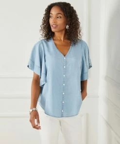 Karen Kane Flutter Sleeve Top Clothing