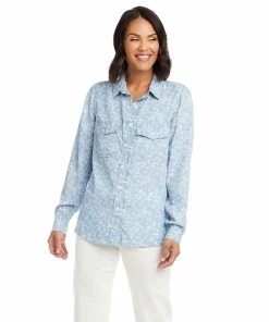 Karen Kane Clothing Print Chambray Shirt