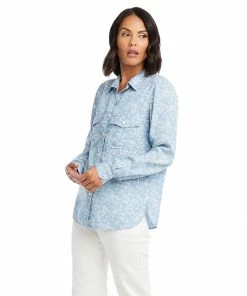 Karen Kane Clothing Print Chambray Shirt