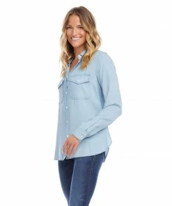 Karen Kane Chambray Shirt Clothing