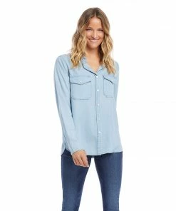 Karen Kane Chambray Shirt Clothing