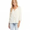 Karen Kane Button-Up Peasant Top