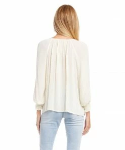 Karen Kane Button-Up Peasant Top