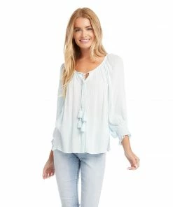 Karen Kane Clothing Button-Up Peasant Top