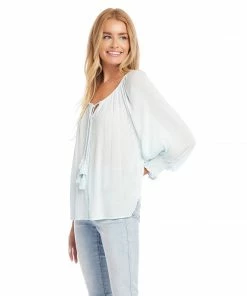 Karen Kane Clothing Button-Up Peasant Top