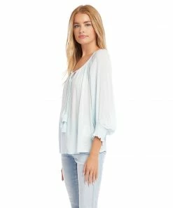 Karen Kane Clothing Button-Up Peasant Top