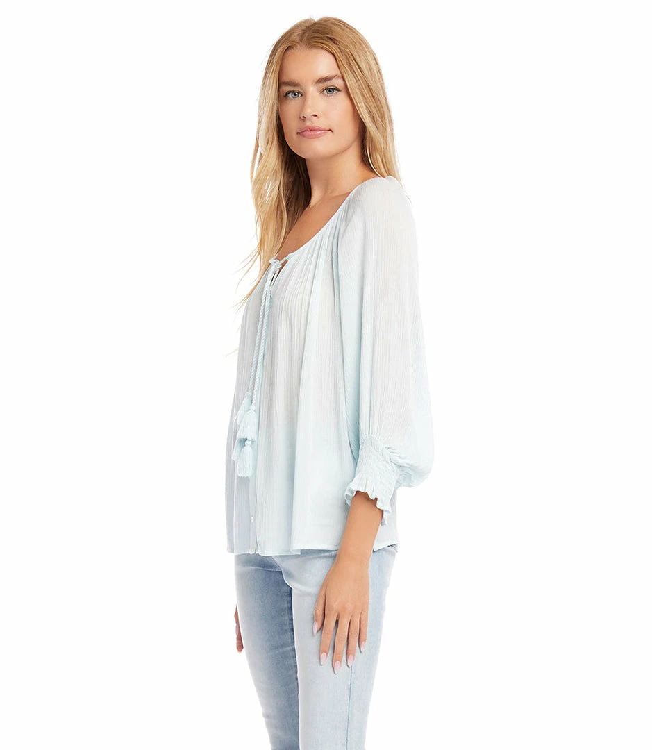 Karen Kane Clothing Button-Up Peasant Top