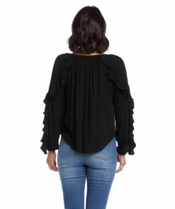 Karen Kane Ruffle Sleeve Top Clothing