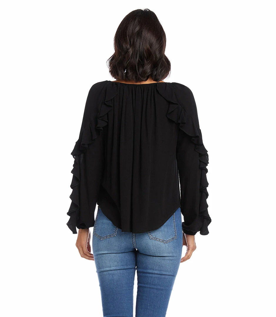 Karen Kane Ruffle Sleeve Top Clothing