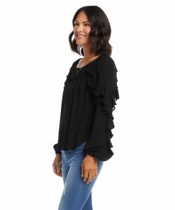 Karen Kane Ruffle Sleeve Top Clothing