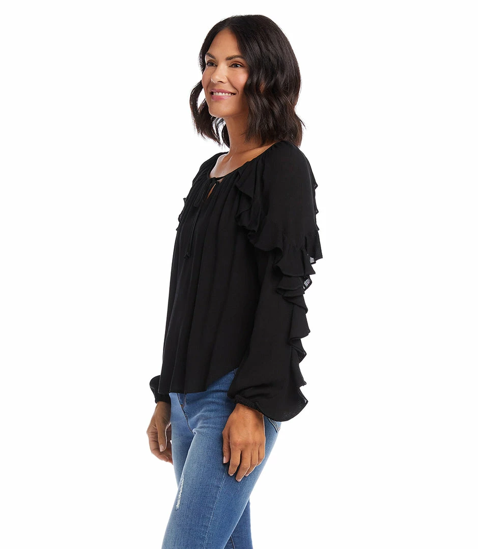 Karen Kane Ruffle Sleeve Top Clothing