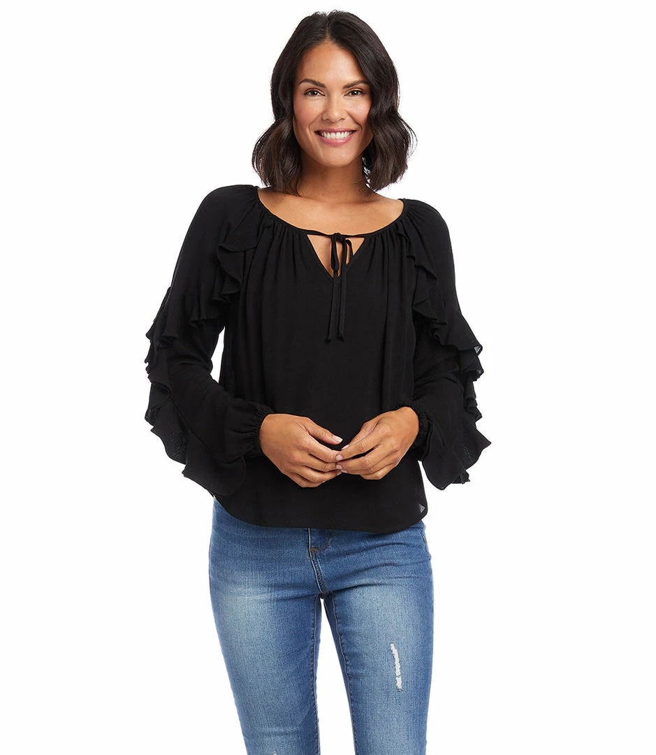 Karen Kane Ruffle Sleeve Top Clothing