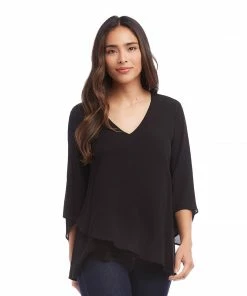Karen Kane Bracelet Sleeve Asymmetric Top