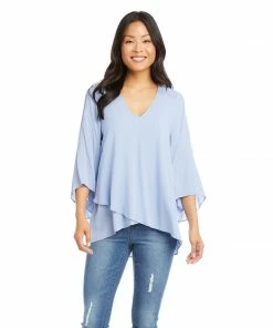 Karen Kane Bracelet Sleeve Asymmetric Top