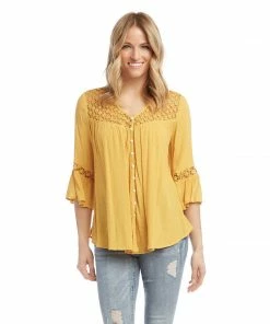 Karen Kane Clothing Lace Inset Blouse