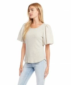 Karen Kane Clothing Petite Size Contrast Linen Sleeve Top