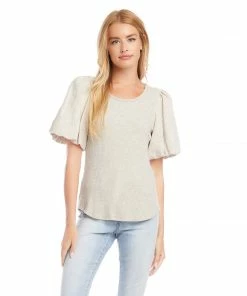 Karen Kane Contrast Linen Sleeve Top